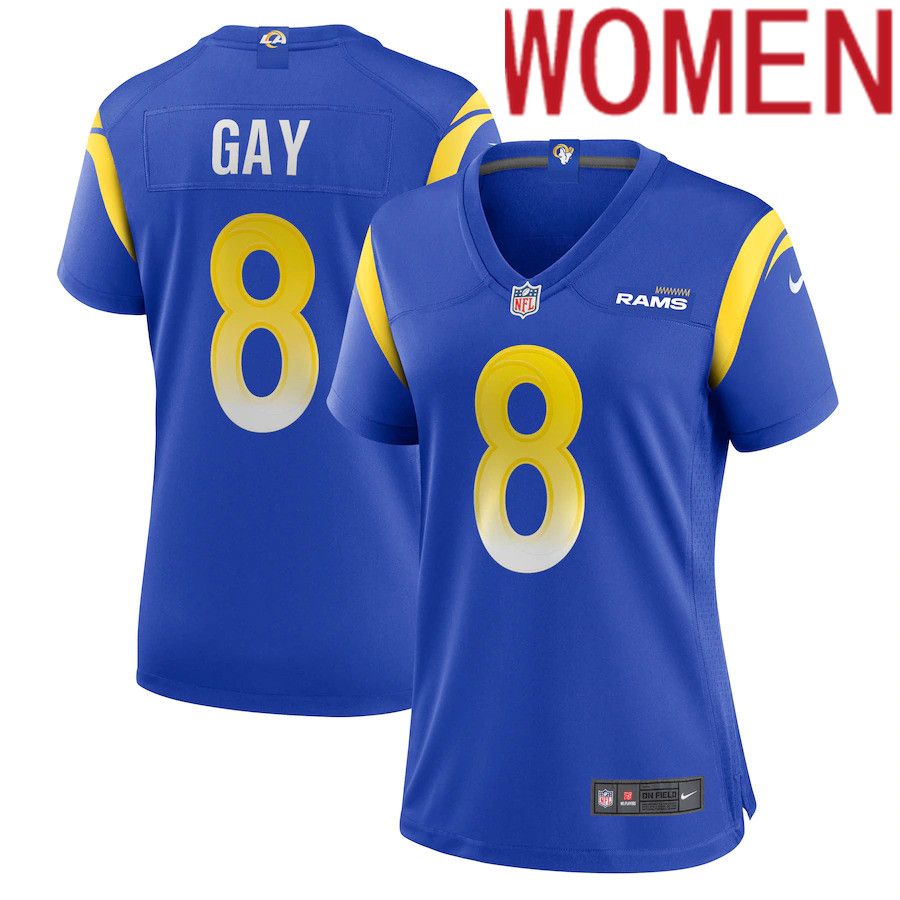 Women Los Angeles Rams 8 Matt Gay Nike Royal Game NFL Jersey
